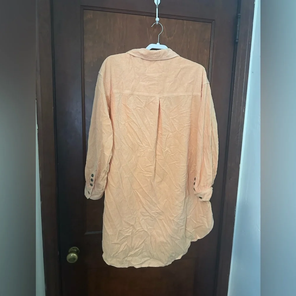 Free People Vianna Cord Shacket Top Size S